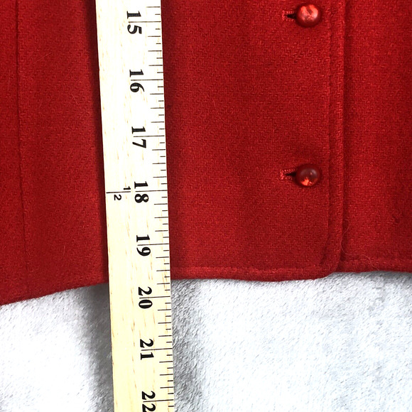 VTG PENDLETON Boiled Wool Jacket Sz 8 Red Button Up Made in USA Academia - Picture 7 of 12